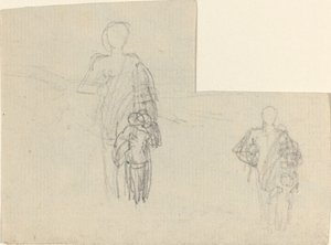 Two Studies of Standing Figure and Child