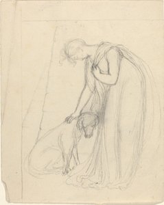 Woman Patting a Dog by John Flaxman