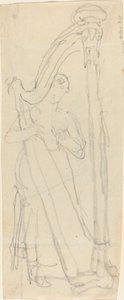 Woman Playing a Harp (Lavinia Banks?) by John Flaxman