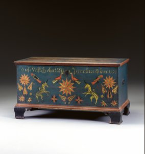 Decorated lift-top chest made for Jacob Ober, Rapho Township, Lancaster County, Pennsylvania, USA, 1794 by John Flory