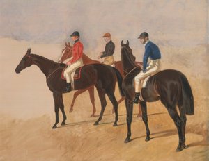 Steeplechase Cracks: Allen McDonough on Brunette, Tom Oliver on Discount, and Jem Mason on Lottery by John Frederick Herring