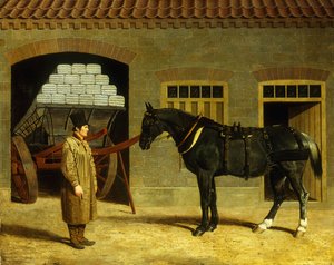 A Cart Horse and Driver Outside a Stable by John Frederick Herring Senior