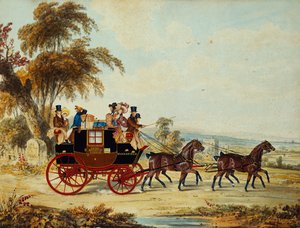The Brighton - London Coach on the Open Road by John Frederick Herring Senior