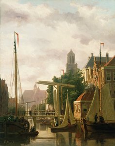 A Canal in Amsterdam by John Frederick Hulk