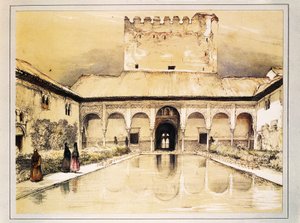The Alhambra of Granada, Colour Lithograph by John Frederick Lewis