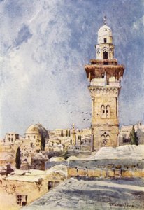 A Minaret in the North West Corner of the Temple Area by John Fulleylove