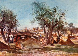 Bedouin Encampment Outside the North Wall of Jerusalem by John Fulleylove