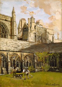 Cloisters at New College, Oxford, late 19th century
