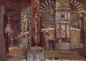 Interior of the Dome of the Rock (Mosque of Omar), from the South East by John Fulleylove