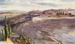 Jerusalem from the Mount of Olives where Christ wept over the City