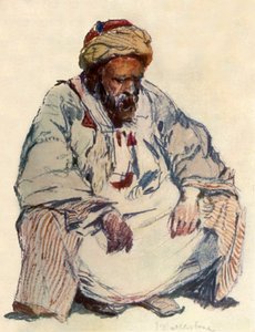 Seated Figure of Syrian Shepherd in Sheepskin Coat, 1902