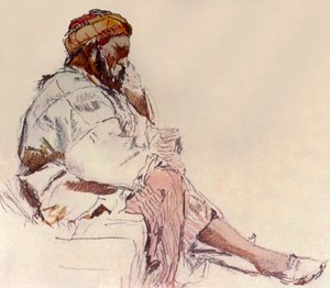 Syrian Peasant Seated: In Profile