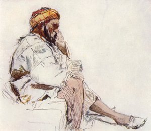 Syrian Peasant seated, in profile