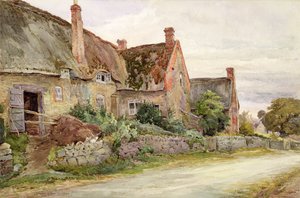 Thatched Cottage with Barn Adjoining, 1881 by John Fulleylove