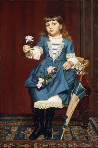 Daisy McComb Holding a Pink Rose