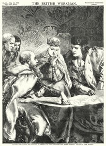 Columbus Explaining His Discovery of America to King Ferdinand and Queen Isabella by John Gilbert