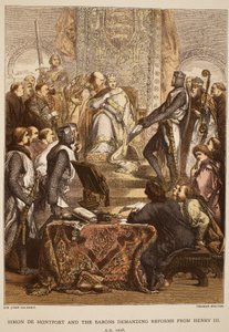 Simon de Montfort and the Barons Demanding Reforms from Henry III, 1258, engraved by Thomas Bolton