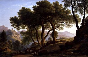 A Romantic Wooded Landscape by John Glover