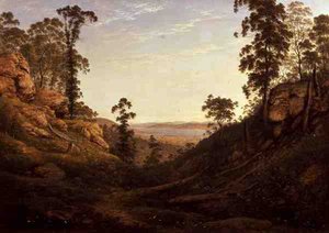 The River Derwent and Hobart Town, Tasmania by John Glover