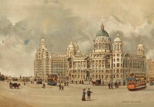 Liverpool: Offices of the Mersey Docks and Harbour Board, The Liver Building, Approach to the Landing Stage by John Glynn