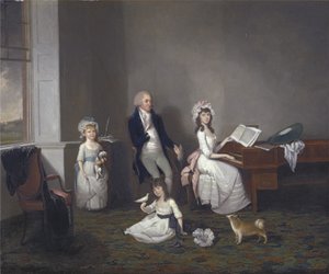 John Richard Comyns of Hylands Essex, with his daughters, 1775