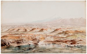 Watercolour of New Plymouth by John Gully
