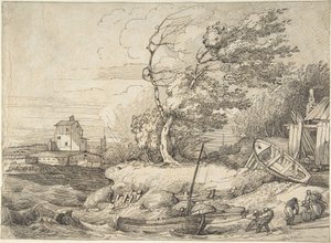 Beaching a Fishing Boat in a Gale by John Hamilton Mortimer