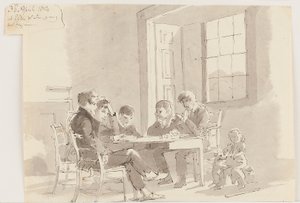 Boys reading at Storrs, Elterwater, 1814