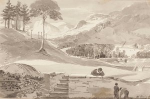 Brathay field, Lake District, Cumbria, 1819 by John Harden