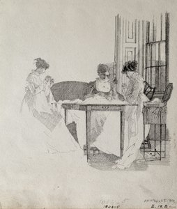 Ladies Sewing, 1805