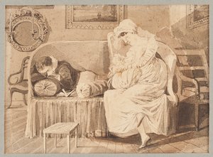 Three on a Sofa, 1805 by John Harden