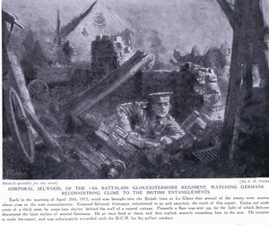 Corporal Selwood Won a DCM for Watching Germans Reconnoitring Close to British Entanglements at Le Gheer April 1915 by John Harris Valda