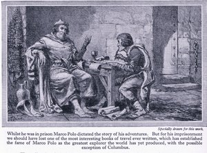 Whilst in prison Marco Polo dictated the story of his adventures, c.1950