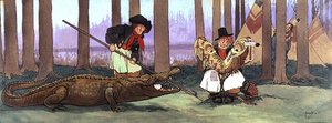 The Pirate, Gentleman Starky, has been Captured by the Redskins and is Miserable. Smee Sings a Verse of the Pirate Song to Captain Hook who is now Inside the Crocodile