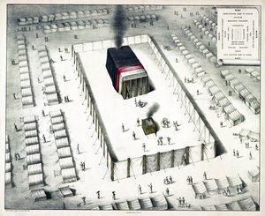 The Tabernacle in the Wilderness, and plan of the encampment (published 1850)