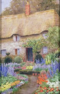A Cottage Garden in Full Bloom by John Henry Garlick