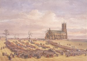 Burial of the Victims of the Hartley Colliery Disaster in Earsdon Churchyard, January 26th 1862