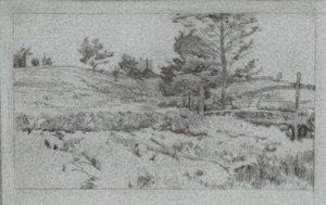 Landscape with Stone Wall by John Henry Twachtman