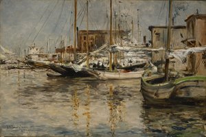 Oyster Boats, North River by John Henry Twachtman