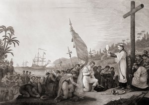 Columbus lands in the New World