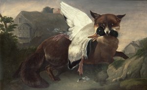 Fox and Goose, c.1835 by John James Audubon