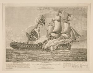 Engagement between the U.S. Frigate Constitution and the British Frigate Guerriere