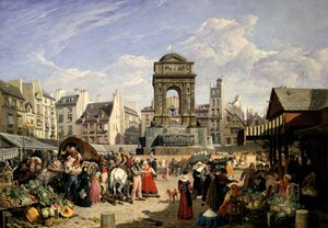 Market and Fountain of the Innocents, Paris by John James Chalon