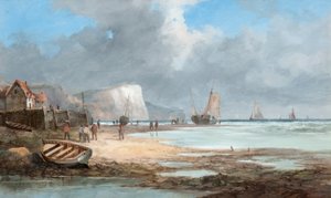 Seascape with Fishing Boats and a House