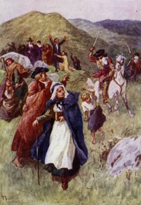 Soldiers Driving Away People Who Have Met to Worship in the Scottish Hills by John Jellicoe
