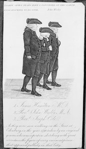 John Wesley walking in Edinburgh between James Hamilton M.D. and Joseph Cole