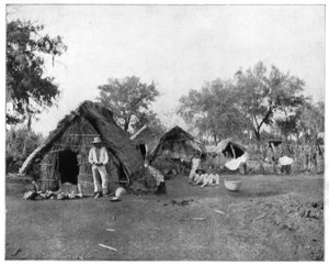 Straw cottages, Salamanca, Mexico, late 19th century by John L. Stoddard