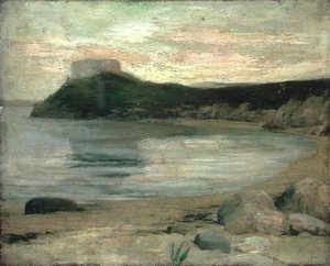 Study of Evening Light, Fort Dumpling, Newport Harbor by John La Farge or Lafarge