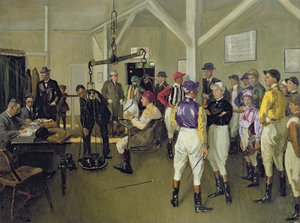 The Weighing-in Room, Hurst Park by John Lavery