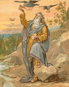 Elijah with the ravens by John Lawson